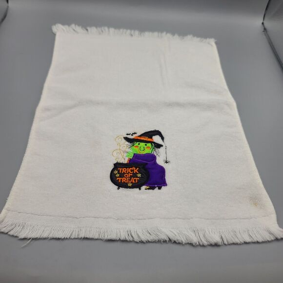 Fall Halloween Kitchen Hand Towel Set of 2 Embroidered Cat Witch - Picture 4 of 9